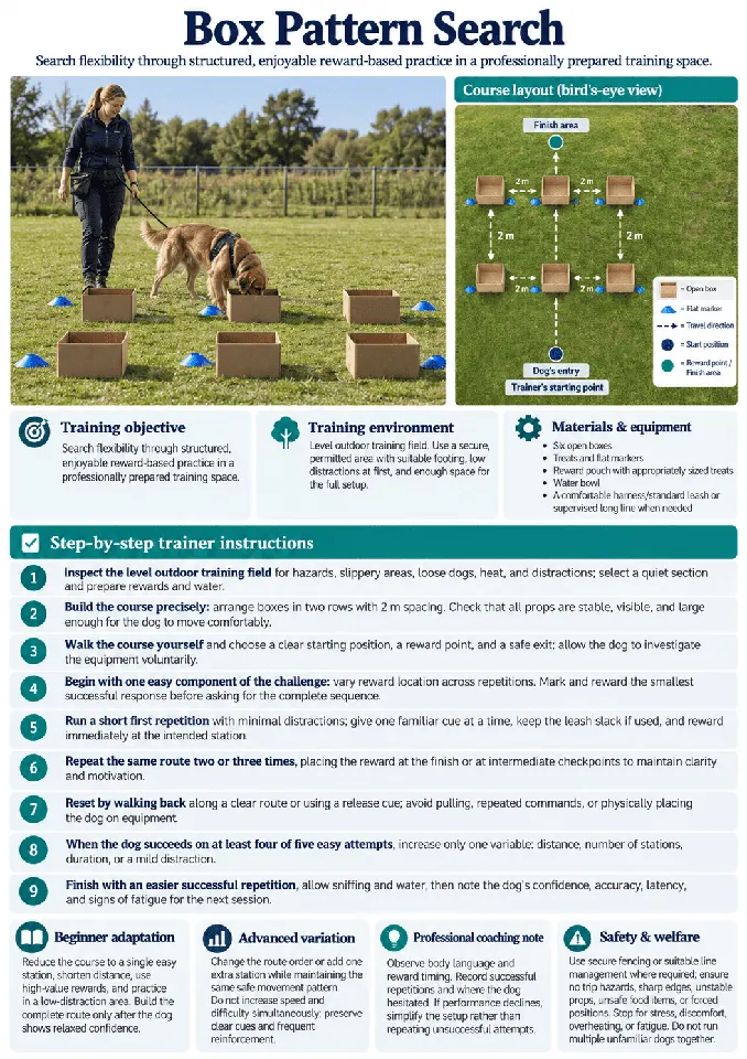 Search pattern across boxes game card