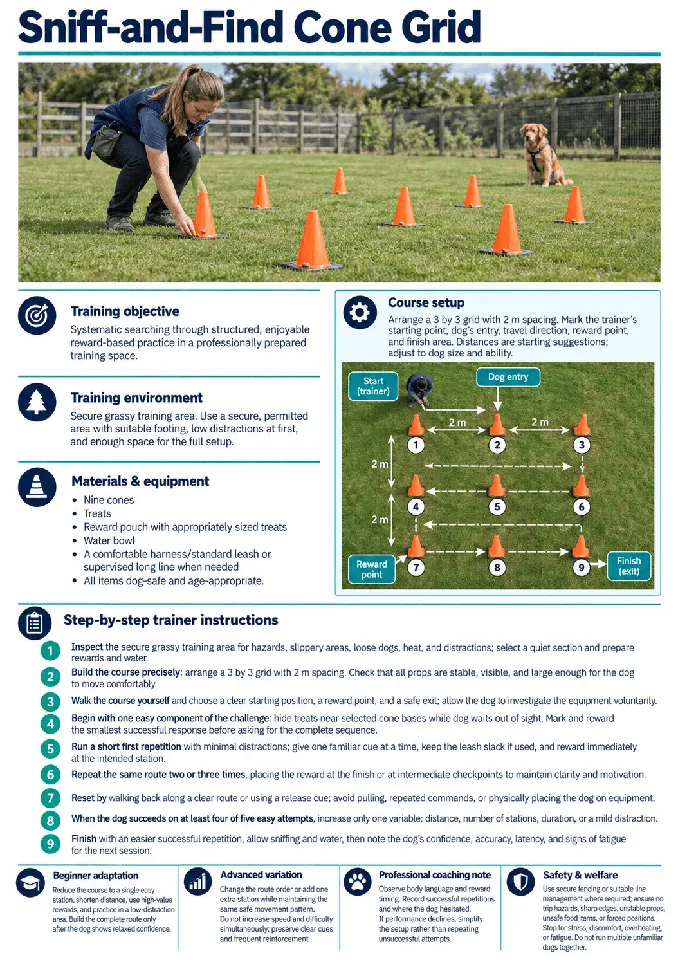 Scent search along the cone grid game card